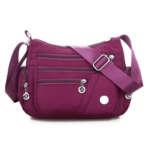 Women's Nylon Crossbody Shoulder Large Capacity Bag Waterproof  PURPLE - Picture 1 of 10